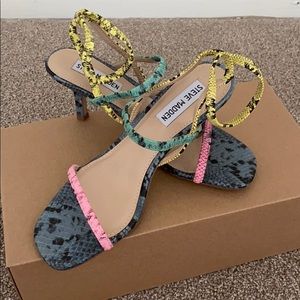 STEVE MADDEN Meline Animal Print Women’s Size 6.5 Kitten Heel sandals